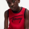 Camisola sem mangas com logótipo Tommy em letra cursiva para criança Camisola sem mangas com logótipo Tommy em letra cursiva para criança