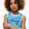 Camisola sem mangas com logótipo Tommy em letra cursiva para criança Camisola sem mangas com logótipo Tommy em letra cursiva para criança