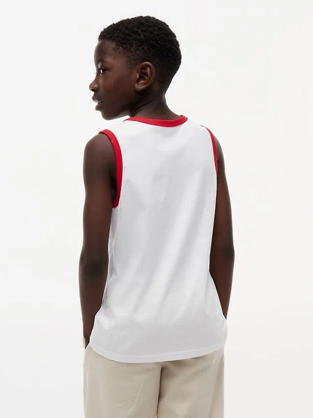 Camisola sem mangas com logótipo Tommy em letra cursiva para criança Camisola sem mangas com logótipo Tommy em letra cursiva para criança