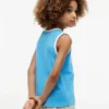 Camisola sem mangas com logótipo Tommy em letra cursiva para criança Camisola sem mangas com logótipo Tommy em letra cursiva para criança