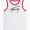 Camisola sem mangas com logótipo Tommy em letra cursiva para criança Camisola sem mangas com logótipo Tommy em letra cursiva para criança