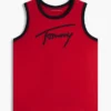 Camisola sem mangas com logótipo Tommy em letra cursiva para criança Camisola sem mangas com logótipo Tommy em letra cursiva para criança