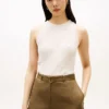 Camisola sem mangas com malha trançada Camisola sem mangas com malha trançada