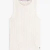 Camisola sem mangas com malha trançada Camisola sem mangas com malha trançada