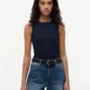 Camisola sem mangas de corte justo Camisola sem mangas de corte justo