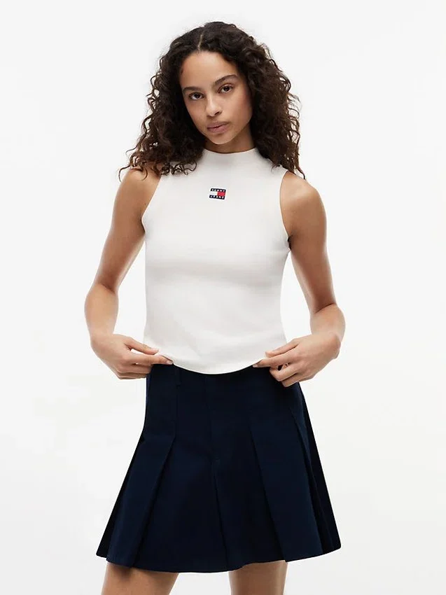 Camisola sem mangas de gola alta Tommy Jeans Slim Fit Camisola sem mangas de gola alta Tommy Jeans Slim Fit