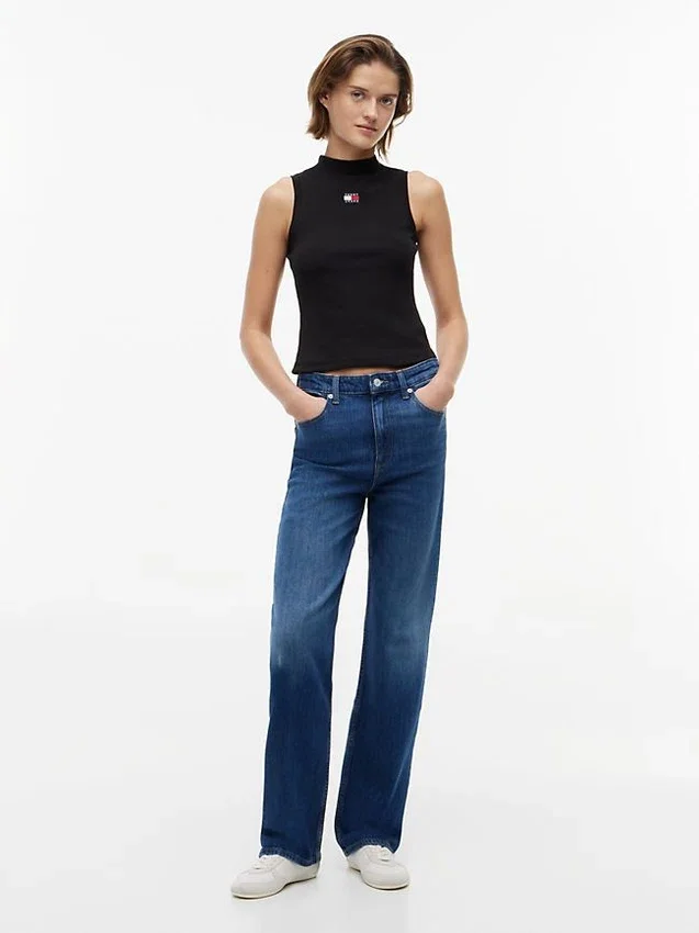 Camisola sem mangas de gola alta Tommy Jeans Slim Fit Camisola sem mangas de gola alta Tommy Jeans Slim Fit