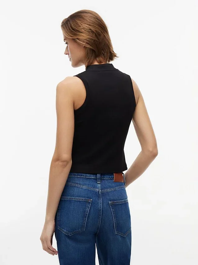 Camisola sem mangas de gola alta Tommy Jeans Slim Fit Camisola sem mangas de gola alta Tommy Jeans Slim Fit