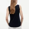 Camisola sem mangas em jersey de mistura de linho Camisola sem mangas em jersey de mistura de linho