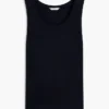 Camisola sem mangas em jersey de mistura de linho Camisola sem mangas em jersey de mistura de linho