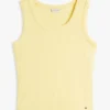 Camisola sem mangas em malha canelada Camisola sem mangas em malha canelada