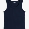 Camisola sem mangas em malha canelada Camisola sem mangas em malha canelada