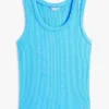 Camisola sem mangas em malha canelada Camisola sem mangas em malha canelada