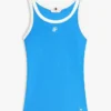Camisola sem mangas em malha canelada com monograma em letra cursiva