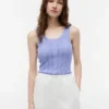 Camisola sem mangas em malha mista Camisola sem mangas em malha mista