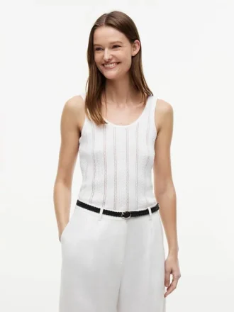Camisola sem mangas em malha mista