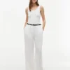 Camisola sem mangas em malha mista Camisola sem mangas em malha mista