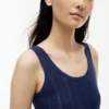 Camisola sem mangas em malha mista Camisola sem mangas em malha mista