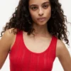 Camisola sem mangas em malha mista Camisola sem mangas em malha mista