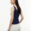 Camisola sem mangas em malha mista Camisola sem mangas em malha mista