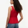 Camisola sem mangas em malha mista Camisola sem mangas em malha mista