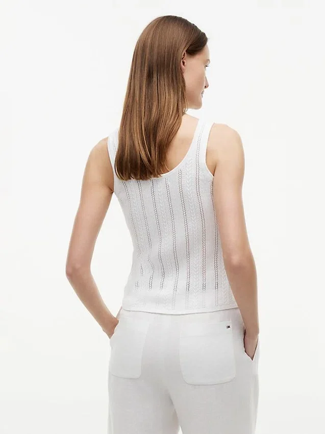 Camisola sem mangas em malha mista Camisola sem mangas em malha mista