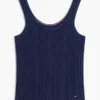 Camisola sem mangas em malha mista Camisola sem mangas em malha mista