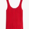 Camisola sem mangas em malha mista Camisola sem mangas em malha mista
