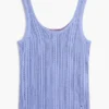 Camisola sem mangas em malha mista Camisola sem mangas em malha mista