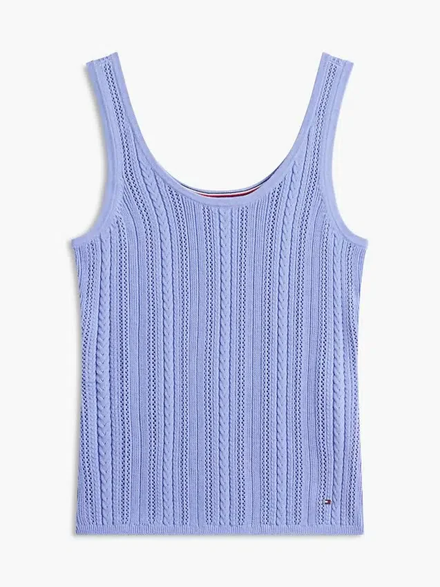 Camisola sem mangas em malha mista Camisola sem mangas em malha mista