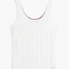 Camisola sem mangas em malha mista Camisola sem mangas em malha mista