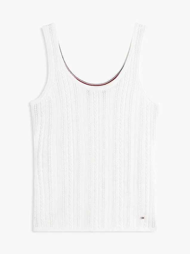 Camisola sem mangas em malha mista Camisola sem mangas em malha mista