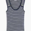 Camisola sem mangas Slim Fit com botões dourados em estilo náutico Camisola sem mangas Slim Fit com botões dourados em estilo náutico