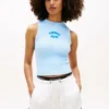 Camisola sem mangas Tommy Jeans com logótipo em relevo Camisola sem mangas Tommy Jeans com logótipo em relevo