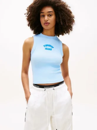 Camisola sem mangas Tommy Jeans com logótipo em relevo