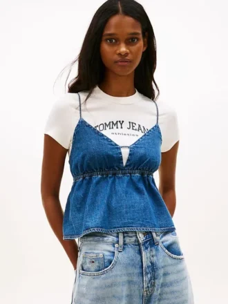 Camisola sem mangas Tommy Jeans em chambray
