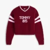 Camisola Tommy Jeans 85 Varsity com decote em V Camisola Tommy Jeans 85 Varsity com decote em V