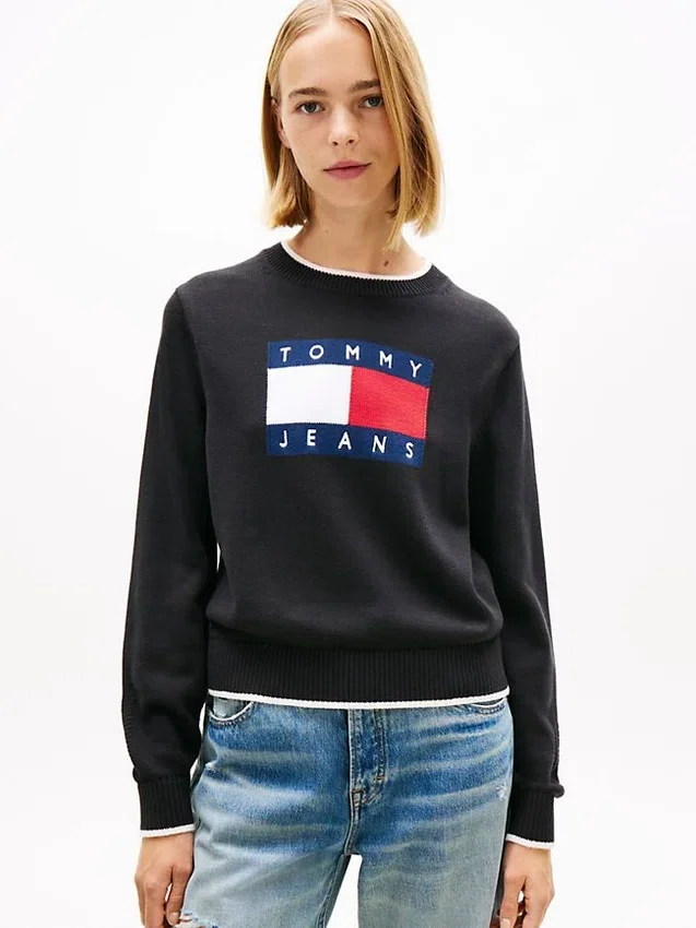 Camisola Tommy Jeans com logótipo da bandeira Camisola Tommy Jeans com logótipo da bandeira
