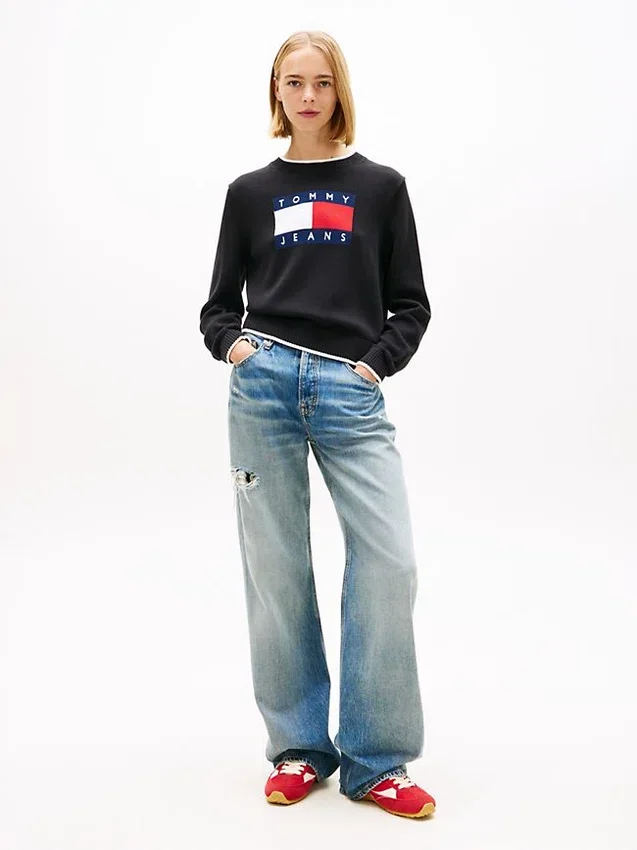 Camisola Tommy Jeans com logótipo da bandeira Camisola Tommy Jeans com logótipo da bandeira
