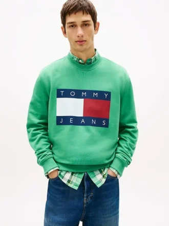 Camisola Tommy Jeans com logótipo de bandeira grande