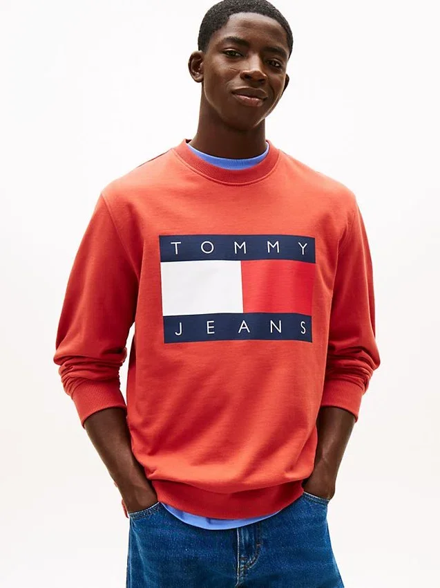 Camisola Tommy Jeans com logótipo de bandeira grande Camisola Tommy Jeans com logótipo de bandeira grande