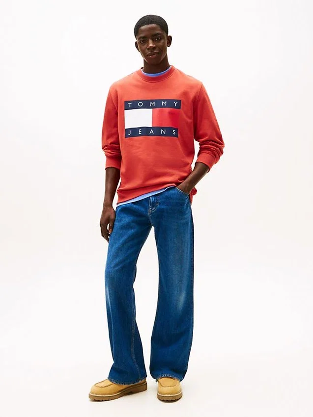 Camisola Tommy Jeans com logótipo de bandeira grande Camisola Tommy Jeans com logótipo de bandeira grande