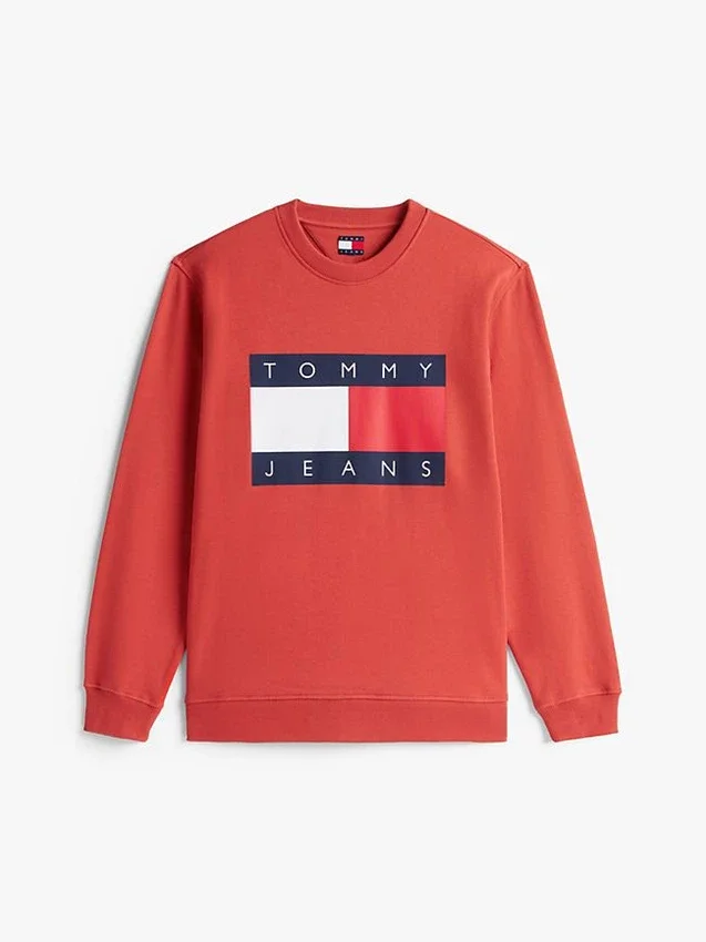 Camisola Tommy Jeans com logótipo de bandeira grande Camisola Tommy Jeans com logótipo de bandeira grande