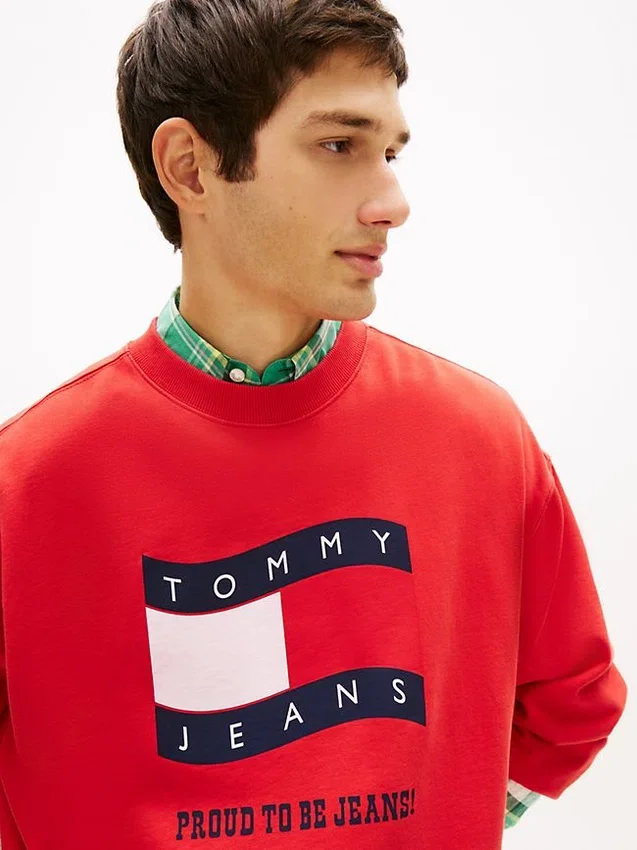 Camisola Tommy Jeans com logótipo Wavy Flag Camisola Tommy Jeans com logótipo Wavy Flag