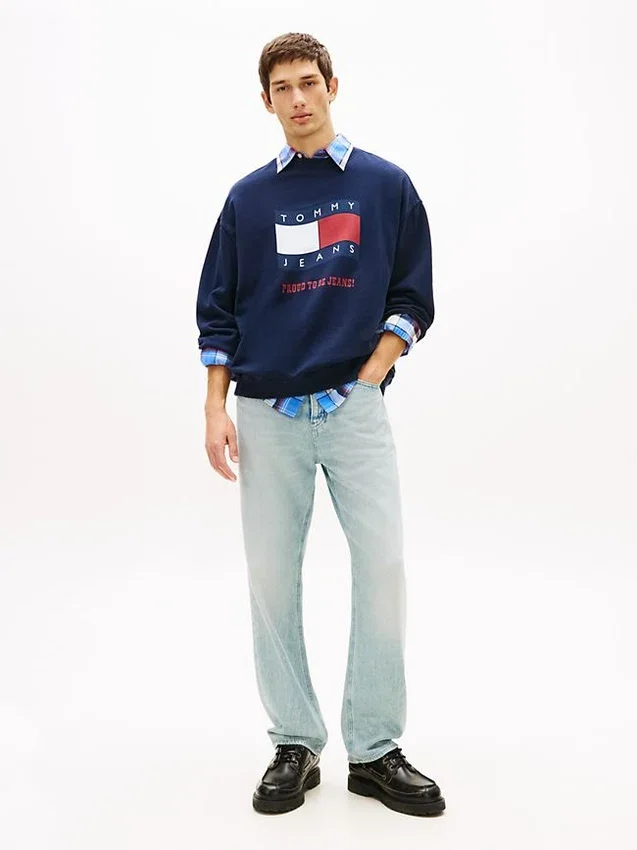Camisola Tommy Jeans com logótipo Wavy Flag Camisola Tommy Jeans com logótipo Wavy Flag