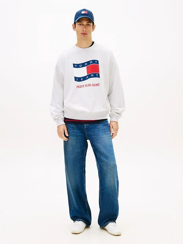 Camisola Tommy Jeans com logótipo Wavy Flag Camisola Tommy Jeans com logótipo Wavy Flag