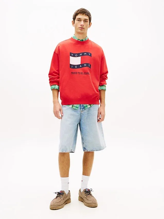 Camisola Tommy Jeans com logótipo Wavy Flag Camisola Tommy Jeans com logótipo Wavy Flag