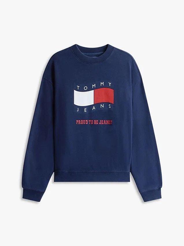 Camisola Tommy Jeans com logótipo Wavy Flag Camisola Tommy Jeans com logótipo Wavy Flag