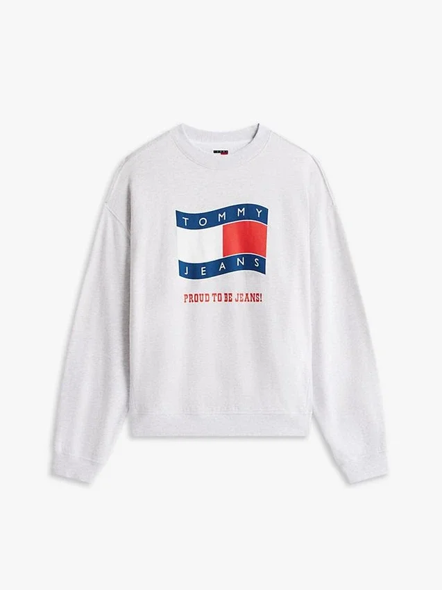 Camisola Tommy Jeans com logótipo Wavy Flag Camisola Tommy Jeans com logótipo Wavy Flag