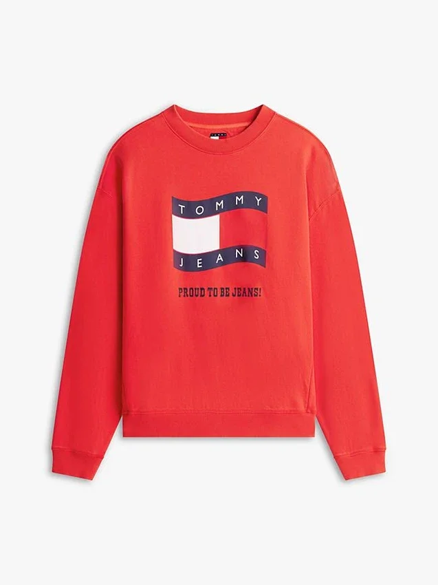 Camisola Tommy Jeans com logótipo Wavy Flag Camisola Tommy Jeans com logótipo Wavy Flag
